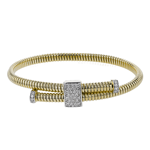 Simon G  lb2447 Cable Bangle in 18k Gold with Diamonds