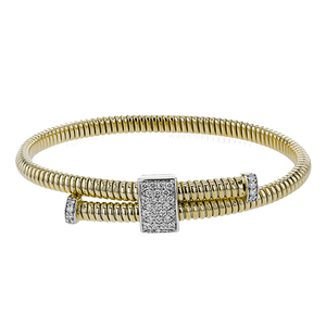Simon G  lb2447 Cable Bangle in 18k Gold with Diamonds