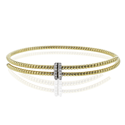 Simon G  lb2452-y Beaded Bangle in 18k Gold With Diamonds