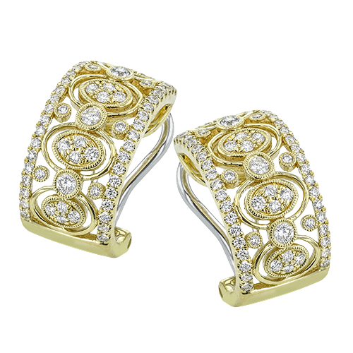 Simon G le2131 Trellis Earrings in 18k Gold with Diamonds