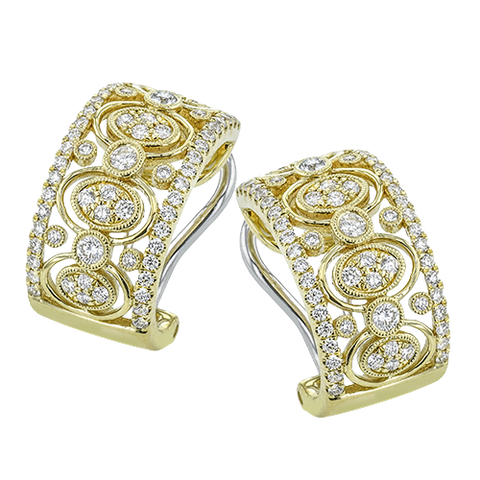 Simon G le2131 Trellis Earrings in 18k Gold with Diamonds