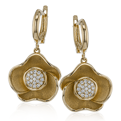 Simon G le2644 Flower Earring in 18k Gold with Diamonds