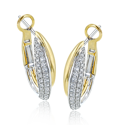 Simon G le4401 Clio Hoop Earrings in 18k Gold with Diamonds