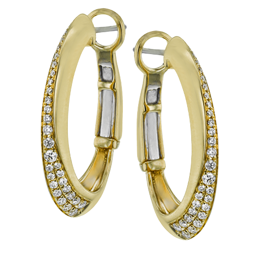 Simon G le4402 Clio Hoop Earrings in 18k Gold with Diamonds