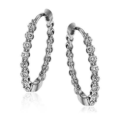 Simon G le4546 Hoop Earrings in 18k Gold with Diamonds