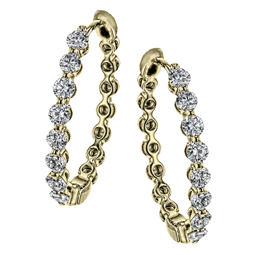 Simon G le4547 Harmonie Hoop Earrings in 18k Gold with Diamonds