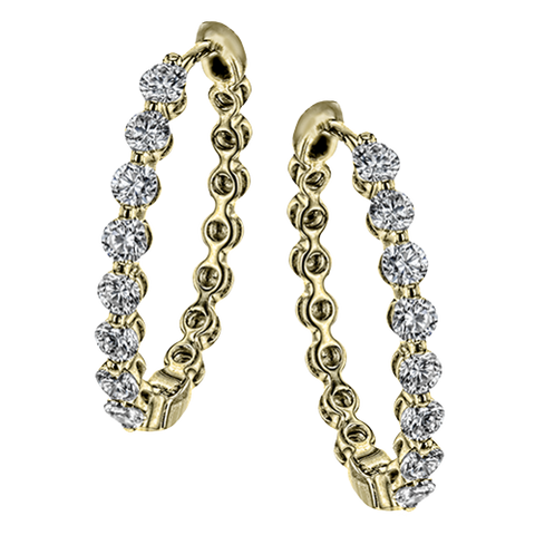Simon G le4547 Harmonie Hoop Earrings in 18k Gold with Diamonds