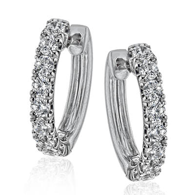 Simon G le4552 Hoop Earring in 18k Gold with Diamonds