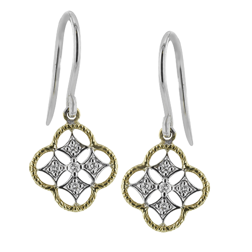 Simon G le4560 Trellis Earrings in 18k Gold with Diamonds