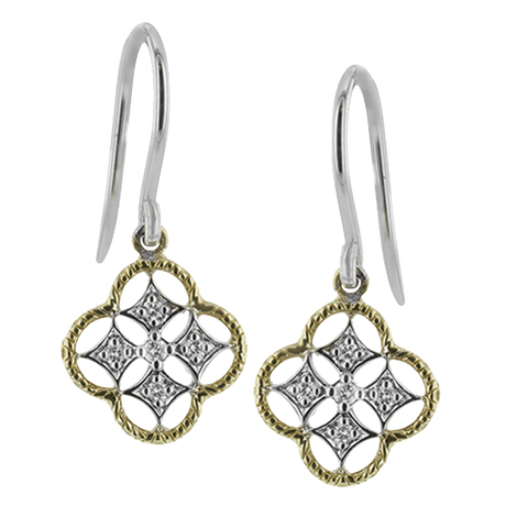 Simon G le4560 Trellis Earrings in 18k Gold with Diamonds