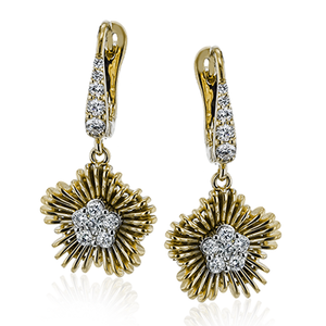 Simon G le4579 Flower Earring in 18k Gold with Diamonds
