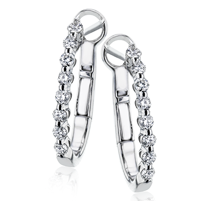 Simon G le4580 Hoop Earrings in 18k Gold with Diamonds