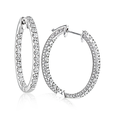 Simon G le4582 Hoop Earring in 18k Gold with Diamonds