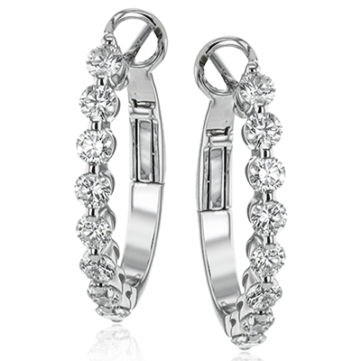 Simon G le4590 Hoop Earring in 18k Gold with Diamonds