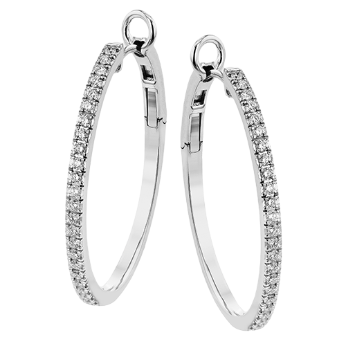 Simon G le4615 Hoop Earring in 18k Gold with Diamonds