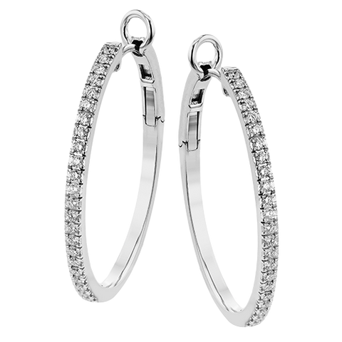 Simon G le4615 Hoop Earring in 18k Gold with Diamonds
