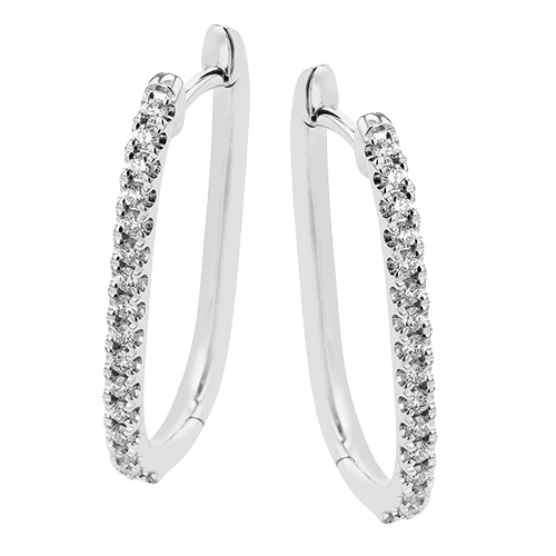 Simon G le4617 Hoop Earring in 18k Gold with Diamonds