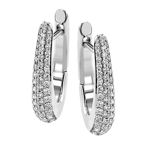 Simon G le4620 Hoop Earrings in 18k Gold with Diamonds