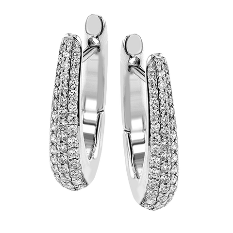 Simon G le4620 Hoop Earrings in 18k Gold with Diamonds