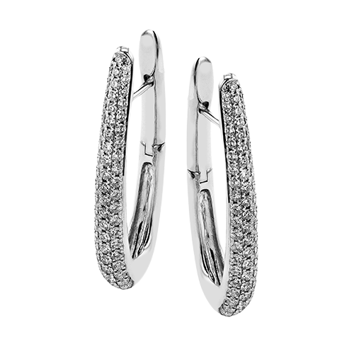 Simon G le4621 Hoop Earring in 18k Gold with Diamonds