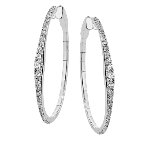 Simon G le4625 Hoop Earring in 18k Gold with Diamonds