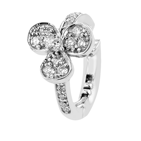 Simon G le4628 Flower Cuff Earring in 18k Gold with Diamonds