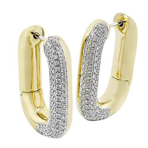 Simon G le4640 Hoop Earrings in 18k Gold with Diamonds