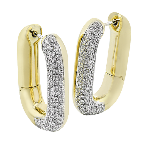 Simon G le4640 Hoop Earrings in 18k Gold with Diamonds