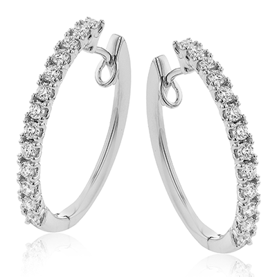 Simon G le4647 Hoop Earring in 18k Gold with Diamonds