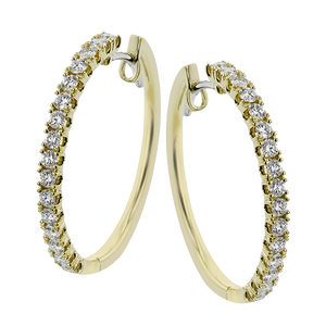 Simon G le4648 Hoop Earrings in 18K Gold with Diamonds