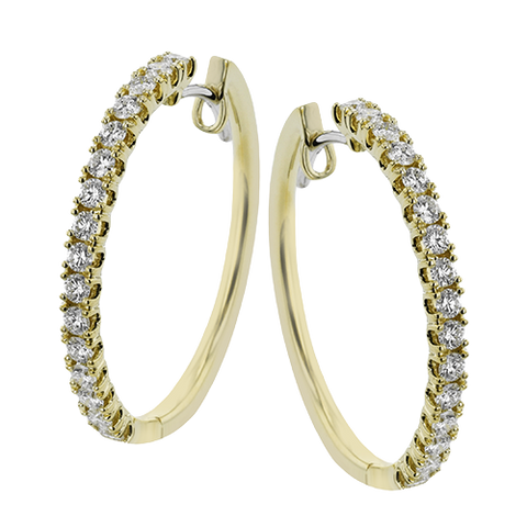 Simon G le4648 Hoop Earrings in 18K Gold with Diamonds