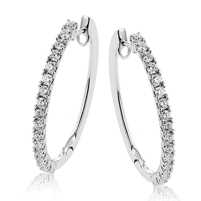 Simon G le4648 Hoop Earrings in 18k Gold with Diamonds