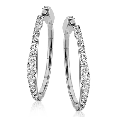 Simon G le4650 Hoop Earrings in 18k Gold with Diamonds