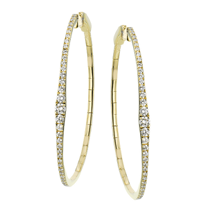 Simon G le4651 Hoop Earrings in 18k Gold with Diamonds