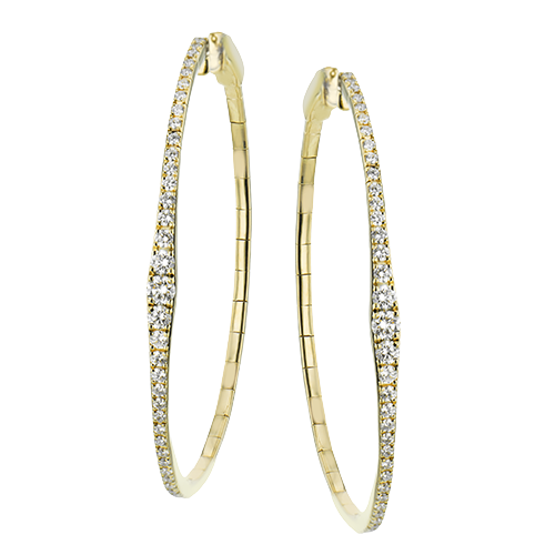 Simon G le4651 Hoop Earrings in 18k Gold with Diamonds