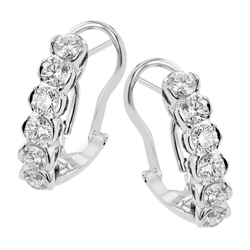Simon G le4659 Hoop Earrings in 18K Gold with Diamonds