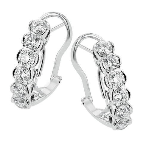 Simon G le4659 Hoop Earrings in 18K Gold with Diamonds