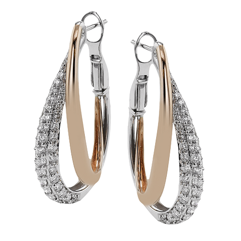 Simon G le4676 Hoop Earring in 18k Gold with Diamonds