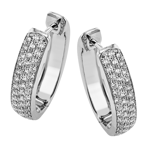 Simon G le4679 Hoop Earring in 18k Gold with Diamonds