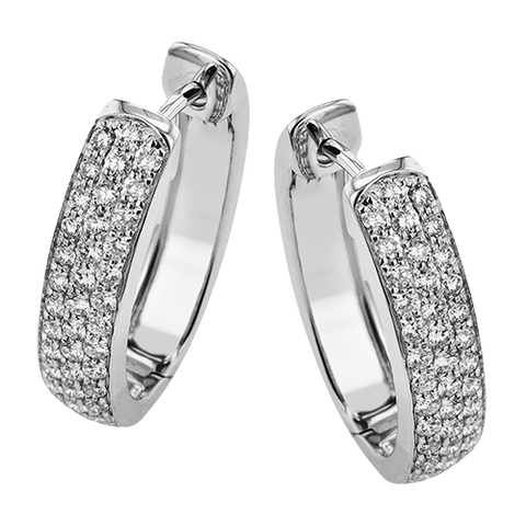 Simon G le4679 Hoop Earring in 18k Gold with Diamonds