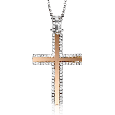 Simon G lp4430 Cross Pendant in 18k Gold with Diamonds