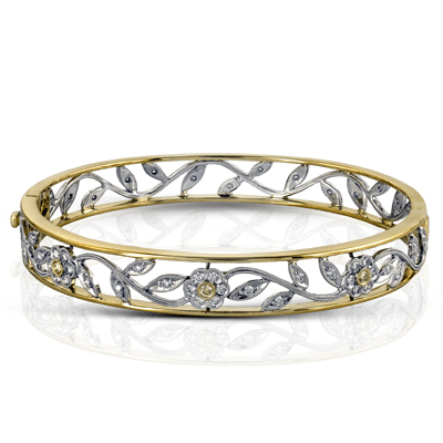 Simon G  mb1151 Trellis Bangle in 18k Gold with Diamonds