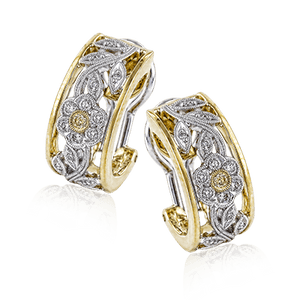 Simon G me1487 Trellis Earrings in 18k Gold with Diamonds