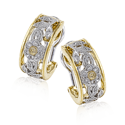 Simon G me1487 Trellis Earrings in 18k Gold with Diamonds