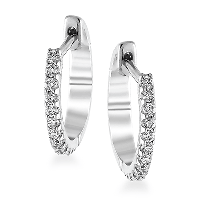 Simon G me1505 Hoop Earrings in 18k Gold with Diamonds
