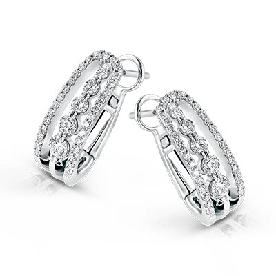 Simon G me1671 Harmonie Hoop Earrings in 18k Gold With Diamonds