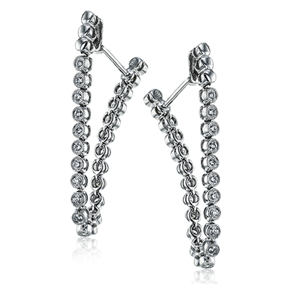 Simon G me2107 Hoop Earrings in 18k Gold with Diamonds