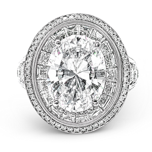 Simon G Art Deco Engagement Ring MR2182  WHITE 18K SEMI 1