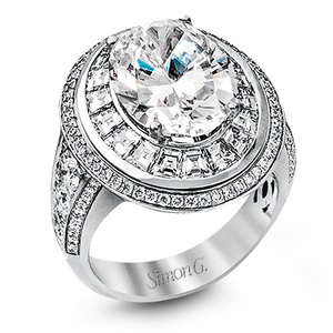 Simon G Art Deco Engagement Ring MR2182 WHITE 18K SEMI