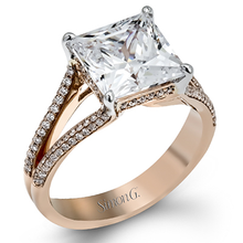 Load image into Gallery viewer, Simon G 3ct Engagement Ring MR2257 WHITE 18K SEMI ROSE